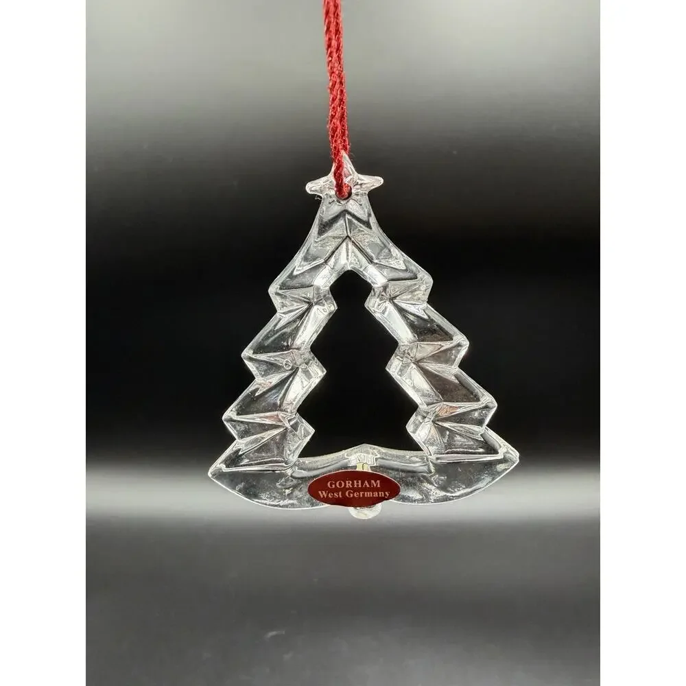 Gorham Crystal Christmas Ornaments Lot Of 6 Tree Angel Snowflake Snowman Germany